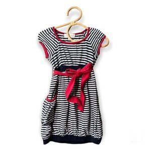 Luna Luna Dress nautical striped red white blue  4T 4 Toddler